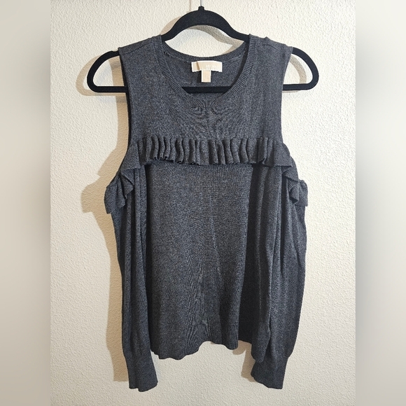 Michael Kors Sweaters - Michael Kors Charcoal Ruffle Tank Top
